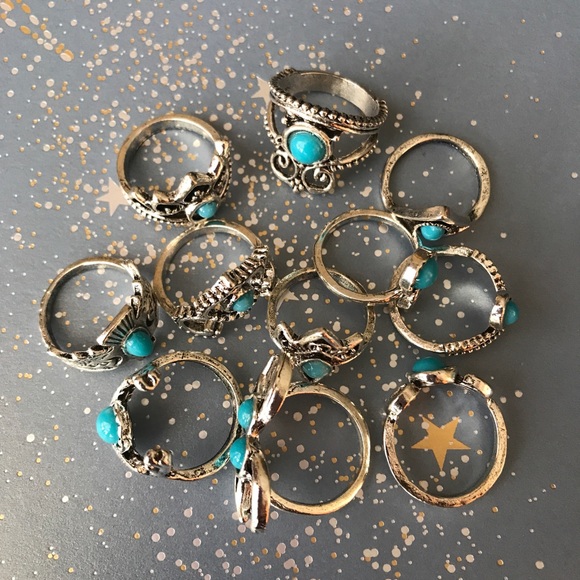 Silver Rings with Blue Stones - Picture 1 of 5